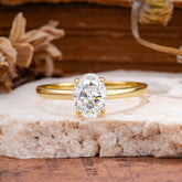 Minimalist Oval Cut 1.5 Carat Moissanite Solitaire Engagement Ring